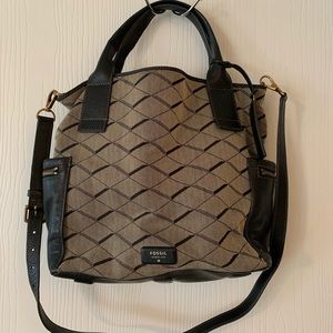 Black Fossil Bag with Long Strap